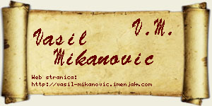 Vasil Mikanović vizit kartica